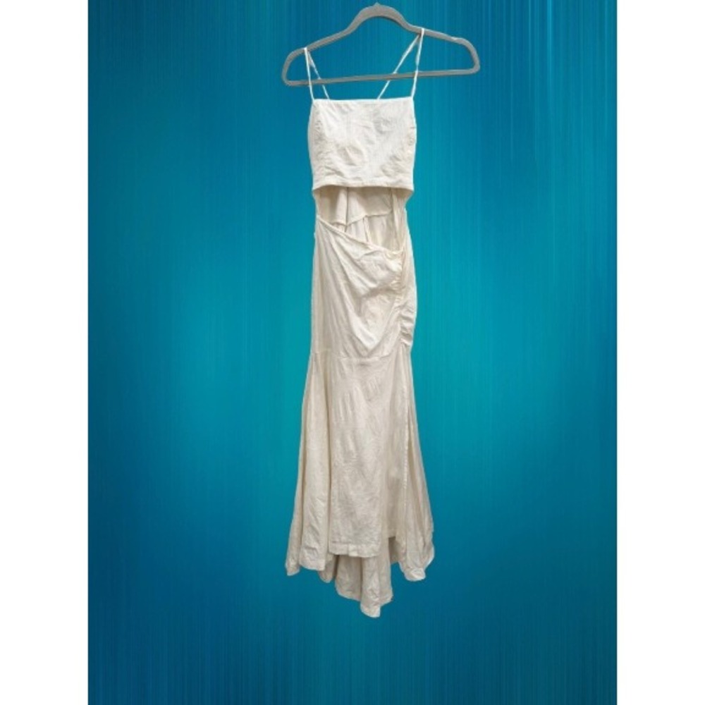 Free People Endless Summer Ready Cutout Tie Back Midi Dress White Medium - Picture 3 of 5